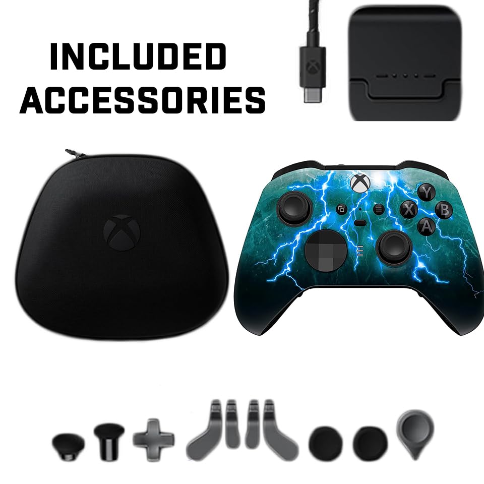 Custom Controllerzz Elite Series 2 Controller Compatible With Xbox One, Xbox Series S, and Xbox Series X (Green Skies) - color: Green Skies