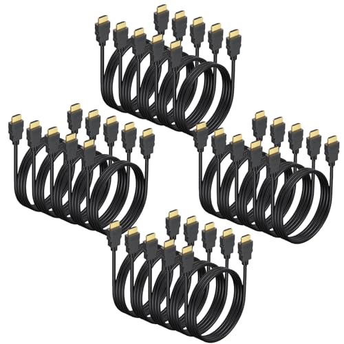6.6FT HDMI Cable 20-Pack, Shielded 4K HDMI Cord, Gold-Plated HDMI to HDMI Cable 120Hz ARC&CL3 Rated, HDCP 2.2, 3D HDR| for Docking Station, PC,Monitor, Switch, Splitter, PS5, PS4, Xbox, TV, Soundbar - size: 6.6 ft