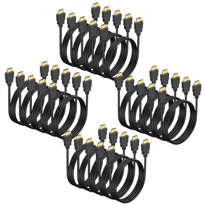 6.6FT HDMI Cable 20-Pack, Shielded 4K HDMI Cord, Gold-Plated HDMI to HDMI Cable 120Hz ARC&CL3 Rated, HDCP 2.2, 3D HDR| for Docking Station, PC,Monitor, Switch, Splitter, PS5, PS4, Xbox, TV, Soundbar - size: 6.6 ft