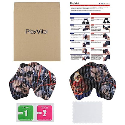 eXtremeRate PlayVital Anti-Skid Sweat-Absorbent Controller Grip for PS5, Professional Textured Soft Rubber Pads Handle Grips - Ghost of Samurai - color: Ghost of Samurai