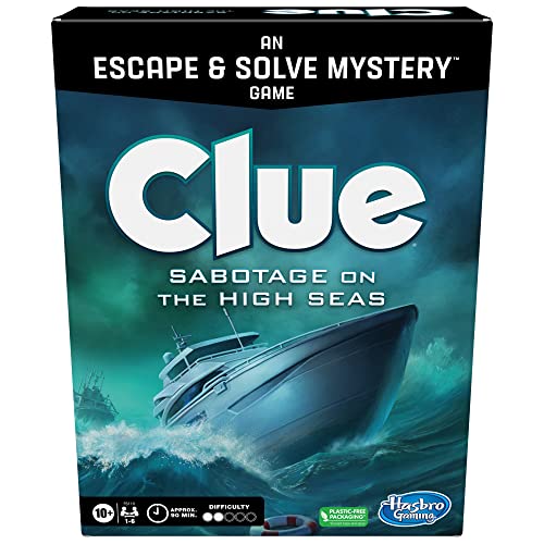 Hasbro Gaming Clue Board Game Sabotage on The High Seas, Escape Room Game, Murder Mystery Games, 1-6 Players, 10+ (Amazon Exclusive) - style: Sabotage on the High Seas