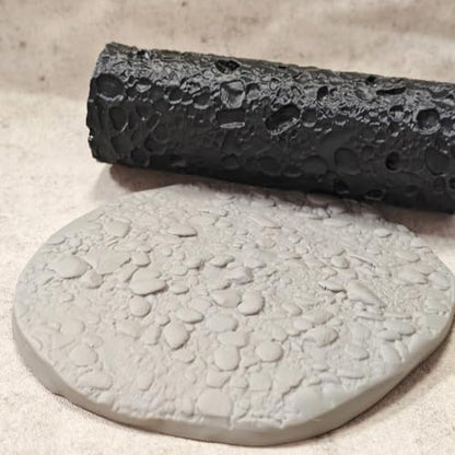LuckyVin Terrain Texture Roller for D&D, Wargaming, Battle Mat, Tabletop, Dungeons and Dragons, Black (3-piece Set Gravel Board Pattern/Gravel Vein Crack/Gravel Pattern) - color: 3-piece set Gravel board pattern/Gravel vein crack/Gravel pattern