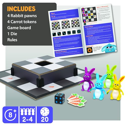 MindWare Stabbits: Strategic Bunny Battle Game – Beware of Backstabbing Rabbits with Lethal Carrots – Fun and Sneaky Board Game for 2-6 Players