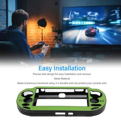 Zopsc Game Console Metal Case, Premium Aluminum Alloy Protective Hard Shell Cover for PSV 1000 Handheld Console Green - color: Green