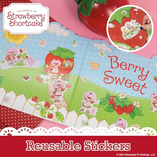 Strawberry Shortcake Puffy Sticker Playset, Cute Puffy Stickers & Double-Sided Play Scene, Sticker Books for Kids, Toddler Activity Book, Kids Activities, Reusable Sticker Book