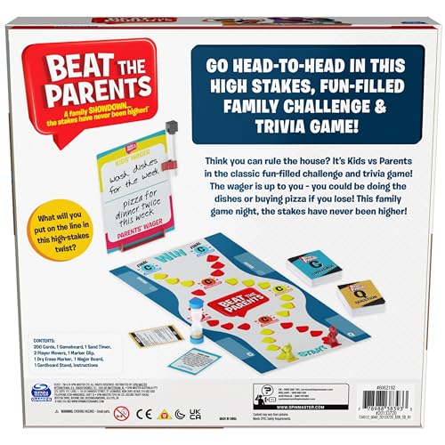 Spin Master Beat The Parents Board Game for Families and Kids Aged Over 5, (6062192)