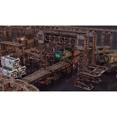 TinkerTurf Sci-Fi Terrain: MagLev Depot v2, Abandoned Theme, Sturdy, Affordable, Great-Looking Full-Color Terrain, Quick and Easy to Assemble, Virtually Limitless Setups - style: Abandoned