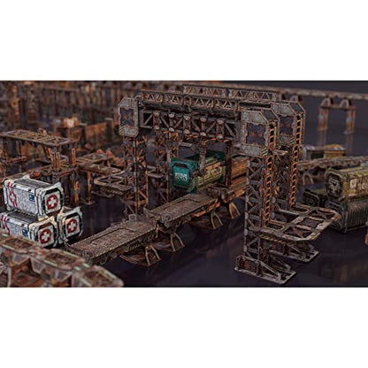 TinkerTurf Sci-Fi Terrain: MagLev Depot v2, Abandoned Theme, Sturdy, Affordable, Great-Looking Full-Color Terrain, Quick and Easy to Assemble, Virtually Limitless Setups - style: Abandoned