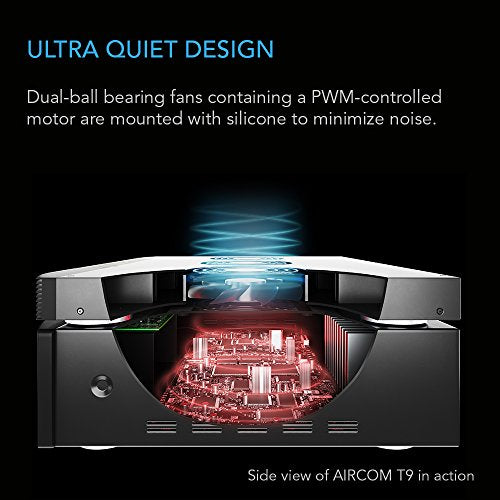 AC Infinity AIRCOM S9, Quiet Cooling Fan System 17" Top-Exhaust | Designed for Receivers, Amps, DVR, AV Cabinet Components - size: 17" Top-Exhaust, style: Speed Controller