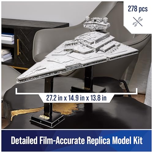 4D Build, Star Wars Deluxe Imperial Star Destroyer 3D Model Kit, Star Wars Collectibles & Desk Decor, Adult Puzzle, Building Toys, 278 Pieces, 3D Puzzles, Gift Ideas for Ages 12 & Up - style: Deluxe Imperial Star Destroyer 278 pcs