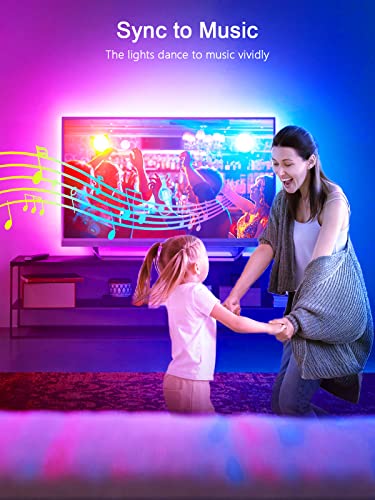 KANTUTOE TV LED Backlight, 23ft LED Lights for 70-100 Inch TVs, RGB TV Backlight Behind with Remote, Music Sync Bluetooth APP Control Strip Lights USB Powered for Bedroom, Gaming Room, Home Décor - size: 23FT for 70"-100" TV
