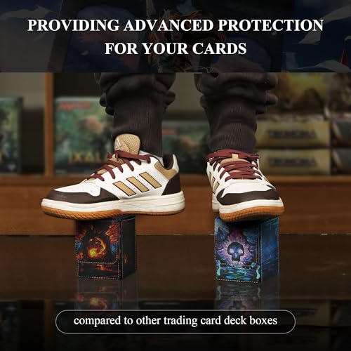 Card Deck Box for MTG Card Storage Box Holds 100 Plus Single Sleeved Cards with Trading Cards Games TCG Yugioh etc. (Purple) - color: Purple