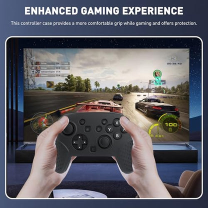 GLDRAM Switch 2 Pro Controller Clear Case, Remote Soft Silicone Protective Cover Skin, Scratch & Shockproof Durable Accessories for Nintendo Switch 2 Pro Controller - Black
