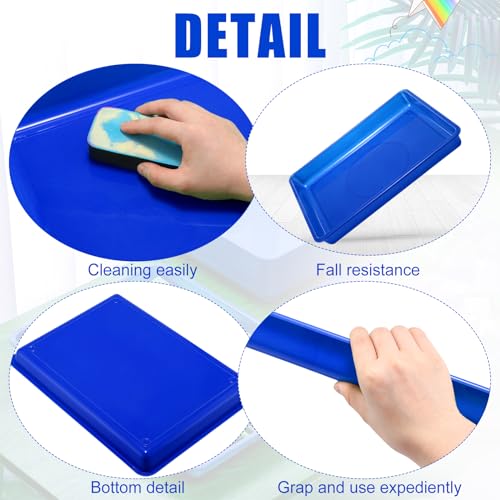 Maitys 15 Pack Plastic Art Trays 12 x 16 Inch Activity Crafts Trays Sensory Tray DIY Projects, Painting, Beads, Jewelry Office Home Organizer Arts and Crafts Supplies(Blue) - color: Blue
