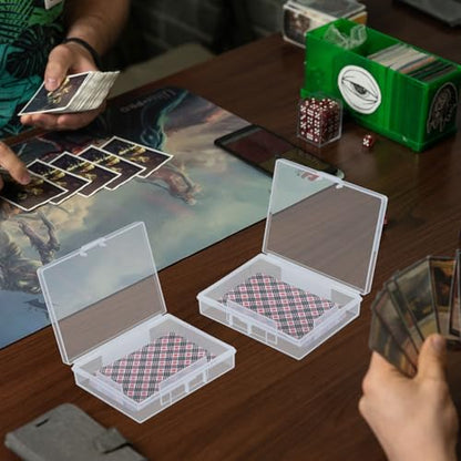 Skylety 12 Pcs blank Playing Card Case, Clear Poker Box Snap Closed, Plastic Playing Game Card Storage Box Holder for Poker, Suitable for 3.7x2.7 Inch