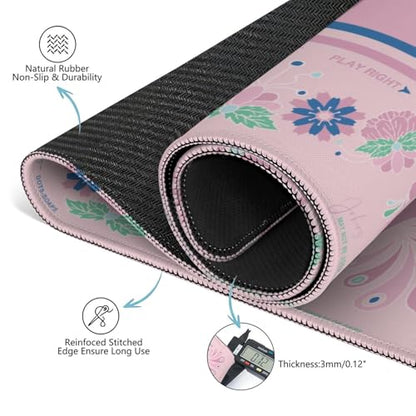 Mahjong Mat for Table with Carrying Bag & 3 Dice, Pink Peacock 31.5"x31.5" Square Rubber Mahjong Table Cover, Non-Slip & Noise Reduction Gaming Mat for Mah Jongg, Poker, Dominoes & Tile Games - color: Peach Pink
