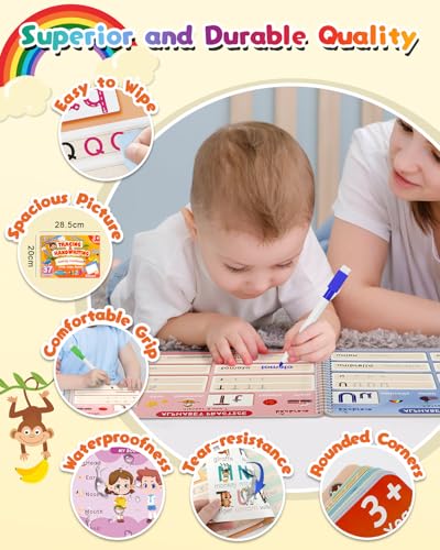 Baobrava Preschool Learning Activities, 37 Themes Tracing Activity Books Ages 3-8, Toddler Handwriting Practice Kindergarten Workbooks, Travel Game Toys for Road Trip Car Airplane,Gifts for Boys Girls - style: I Can Write Book Game