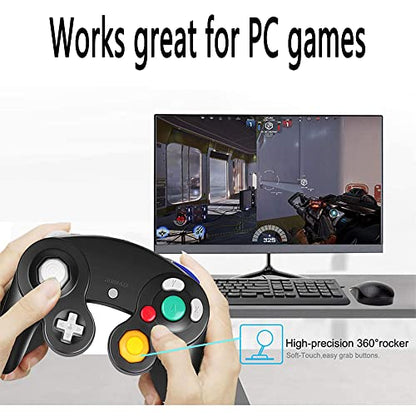 Reiso Classic NGC Wired USB Controller for Windows PC MAC (Black) - color: Black