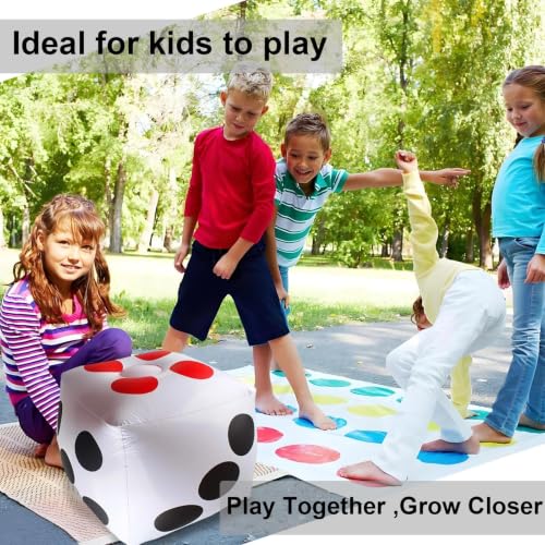 13" Jumbo Inflatable Dice, 2pack Outdoor Fun Giant Inflatable Dice Set and 12mm 10pcs Dice for Indoor and Outdoor Broad Game, Ludo and Pool Party | Includes 12mm 10pcs Dice, Indoor and Outdoor, Broad Game, Ludo and Pool Party