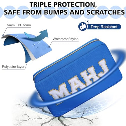 Mahjong Tile Bag Mahjong Bag with Zipper Travel Mahjong Carrying Case Storage Pouch Gifts for Mahjong Lovers Accessories - color: Royal-mahj