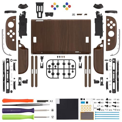eXtremeRate DIY Replacement Shell Buttons for Nintendo Switch 2, Custom Full Set Rear Back Plate Controller Housing with Buttons for Switch 2 Handheld Console & Joycon 2 - Deluxe Version - Wood Grain - color: Wood Grain