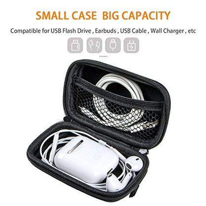 Pink Earbud Carrying Case, Lightweight Mini Universal Storage Pouch | Universal Bag for Wired Earbuds, Airpods, Bluetooth Headset, Wall Charger Adapter, USB Cable - color: Pink