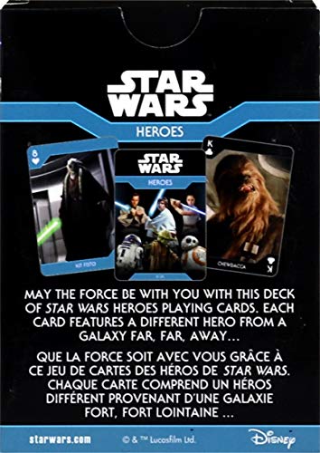 Aquarius Star Wars Playing Cards - Light Side Heroes Themed Deck of Cards for Your Favorite Card Games - Officially Licensed Star Wars Merchandise and Collectibles - Poker Size with Linen Finish - style: Light Side Heroes