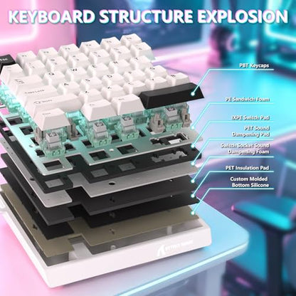 ATTACK SHARK M36 HE One-Handed Magnetic Switch Keyboard, 8000Hz Polling, Hot-Swappable, High-Precision 0.01mm, 36 Keys Wired Keypad with RGB Backlit, C01 Ultra Led Aviator Cable-Star White - color: Starlight White
