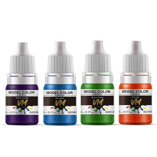 VM Game Color Miniature Paint Set, Water-Based Eco-Friendly Modeling Acrylic Paints Fantasy & Wargame Acrylic Paint Set For Diorama,Figures Model Brush Acrylic Colors-4 Bottles x 5ml (Game Color Set) - color: Game Color 4pcs