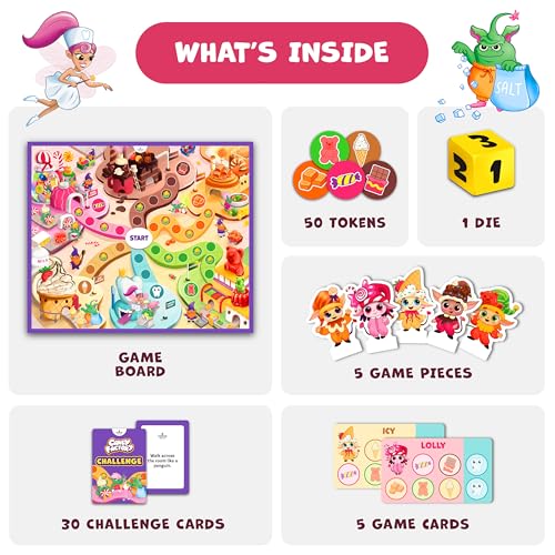 Candy Factory Board Game for Kids 4-6 Year Old & Family, No Reading Needed | Fun beginner-friendly adventure in the land of candy, candy-themed educational toy for family game night & classroom