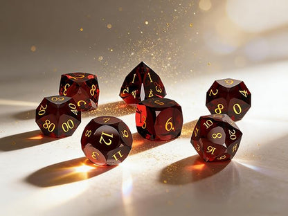Crystal Amethyst Polyhedral Dice Set for DND (7-Piece) - Hand-Polished Gemstone Gaming Dice for Dungeons and Dragons & Tabletop RPGs, with Gift Case - color: Sj-003