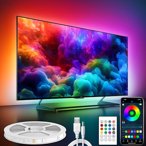 maylit ICRGB TV LED Backlight for 76-100 Inch Tvs | APP Control, Music Sync, USB Powered Bias Lighting for Gaming, Bedrooms and Home Theaters - color: ICRGB (App & Remote Control), size: 24.6FT for 76''-100'' TV/Monitor