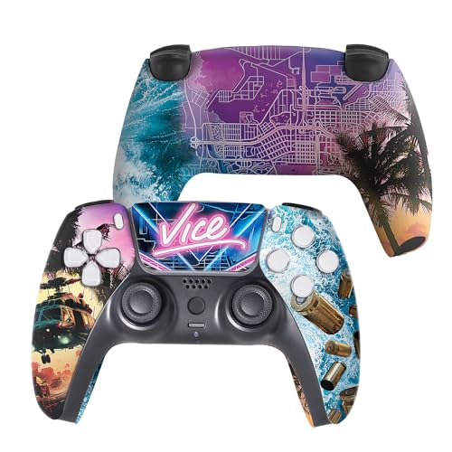 G. T. A. 6 Custom PS-5 Controller Wireless compatible with Play-Station 5 Console by BCB Controllers | Proudly Customized in USA with Permanent HYDRODIP Printing(NOT JUST A SKIN)(MODDED) - color: G. T. A. 6, size: Modded - Front & Back Print