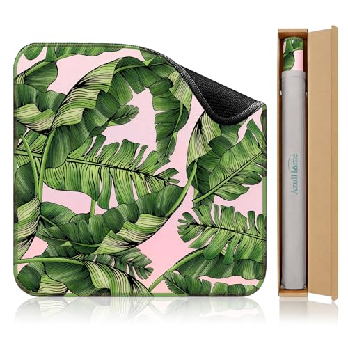 31.5" Tropical Plants Mahjong Mat,Non-Slip Noise-Reducing Game Mat | Crease-Free Rubber Gaming Table Cover with Carrying Bag for Poker Dominoes & Board Games Gifts - color: Tropical Leaf