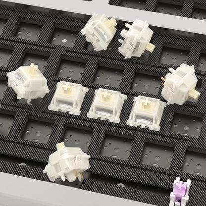Gateron Milky Yellow Pro V3 Tactile Keyboard Switches,45Pcs | Pre-lubed,5-Pin,Light guide pole,For MX Mechanical Gaming Keyboard - color: V3 Tactile Switch, size: 45Pcs