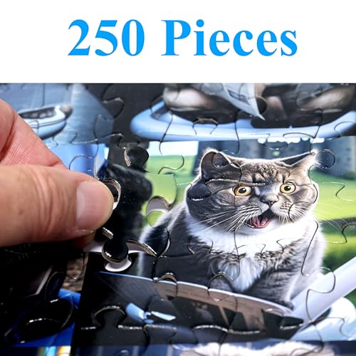 Think2Master Pooping Cats 250 Pieces Jigsaw Puzzle Featuring heartwarming Kittens and Cats. Perfect Bathroom Decoration, White Elephant Gag Gift. Fun Puzzle for Adults & Teens. Size: 14.2” X 19.3” - style: Pooping Cats