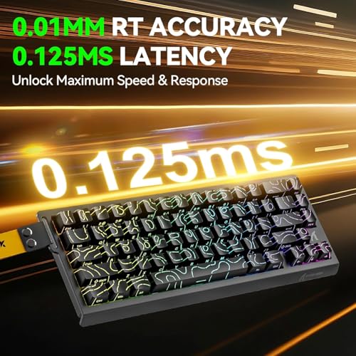 ATTACK SHARK X68HE 60% Wired RT 8K Keyboard+Wireless R1 Mouse-Black Contour | Adjustable Actuation,Hall Effect Mechanical Magnetic Switch,Coiled Cable,USB C/2.4Ghz/BT Ultralight 18K DPI Mice for PC Gamer - color: Black Contour, size: Keyboard Mouse