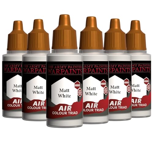 The Army Painter, Air Triads White, 6 x 18 ml | Vernice pronta per aerografo. Colori acrilici pre-diluiti per pistola a spruzzo, per miniature D&D e Warhammer - color: White