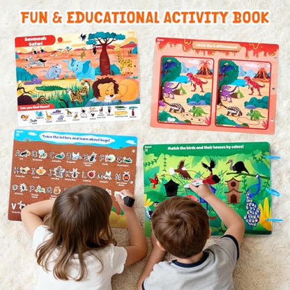 JoyCat Seek & Find Game Book - Animal Preschool Learning Activity | for Toddlers & Kids, Travel Activities Toys for Road Trip, Christmas Toys, Educational Gifts for Boys Girls Ages 3-5 - style: 4. Seek & Find Animals