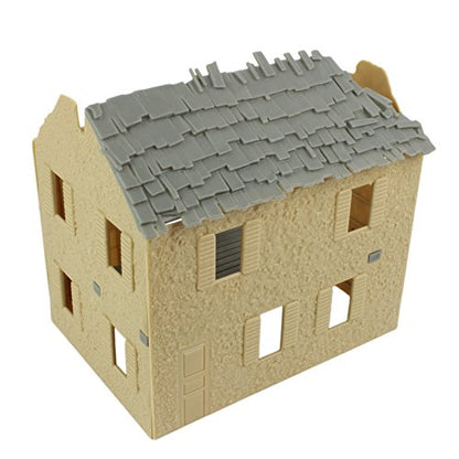 BMC WW2 Bombed French Farm House - Plastic Army Men Playset Accessory - color: Tan
