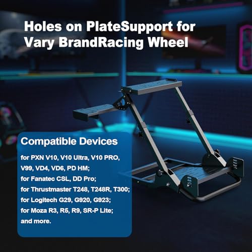 PXN A10 Foldable Racing Wheel Stand – Quick Fold & Easy Setup | Adjustable, Carbon Steel Construction, Sturdy Frame, Racing Simulator Cockpit for V99, V10, VD4, VD6, G29, G920, R3, R5 &More