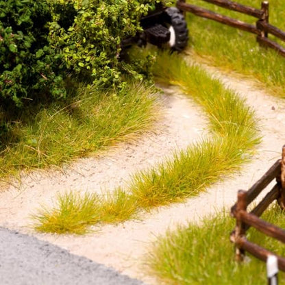 Warmtree 126 Pcs Static Grass Bushy Tufts Lowland Shrubs Tuft Terrain Model Kit for Train Landscape Railroad Scenery Sand Military Layout Model Miniature Bases and Dioramas - color: Green,dry Yellow