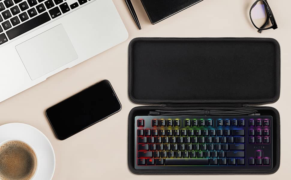 co2CREA Hard Travel Case for Razer Huntsman Tournament TKL Keyboard | Tenkeyless Gaming Keyboard Compatibility, Travel Protective Storage Bag - size: for TKL Keyboard