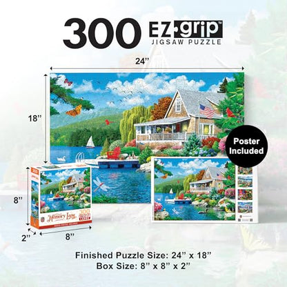 Masterpieces 300 Piece EZ Grip Jigsaw Puzzle - Lakeside Memories - 18"x24" - size: 300 Piece