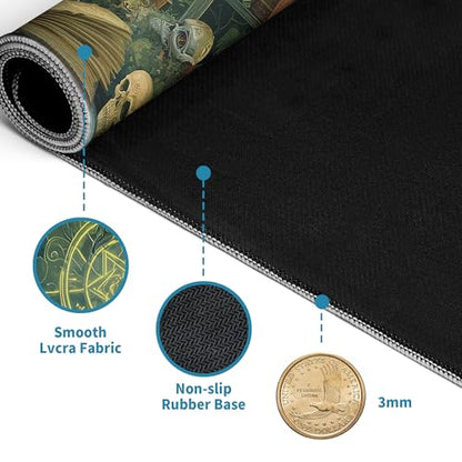 Dark Dragon Mouse Pad Desk Mat XL Extended Large Gaming Desk Pad Mousepad, Mysterious Library Computer Laptop Keyboard and Mouse Mat, Desktop Protector Mat for Office and Home 31.5x11.8 in - color: Dragon