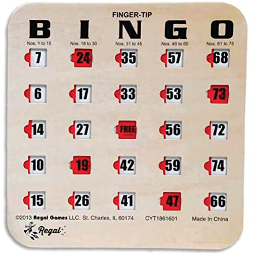 Regal Bingo Bulk Bingo Cards with Sliding Windows - Reusable Large Print Bingo Game Cards for Adults Large Group - 50 Pack, Woodgrain - color: Woodgrain, size: 50 Cards