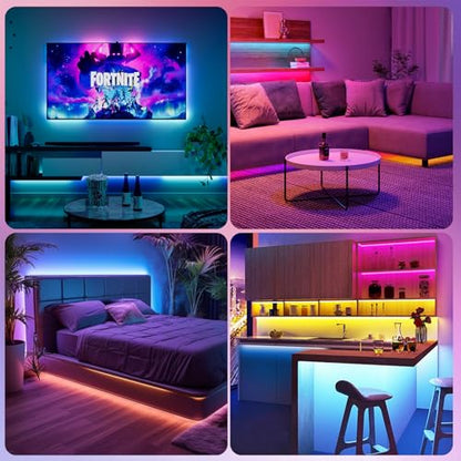 USB 32.8ft LED Strip Lights Color Changing LED Tape Lights with IR Remote Controller and Dimmable LED Strip for Bedroom Cabinet Bar - size: 32.8FT