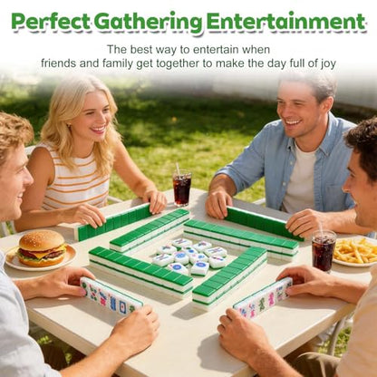 1.2-inch Premium American Mahjong Tile Set. Made of Durable and Sturdy Melamine. Perfect for Multiplayer Games, on-the-go Gaming, and Playing with Family and Friends. (Green) - color: Green
