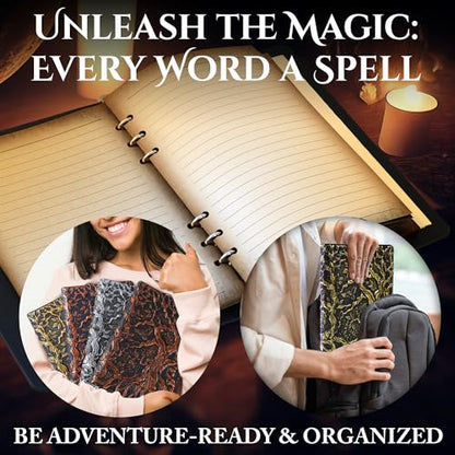 Notebook Journal, Refillable Binder for DND - 3D Tree of Life Design (A5) | A5 400 Pages (200 Sheets), Perfect for Dungeons and Dragons (D&D), Bonus Tabs and Ruler, for Players and DM's - color: Bronze