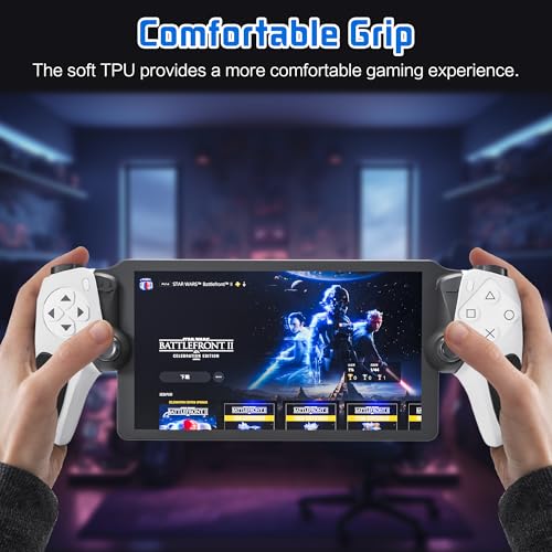 FUNDIARY Anti-Slip Silicone Skin for Ps5 Controller, PS5 Controller Accessories, Soft Protective Cover Case for PlayStation 5 Control Grip, Shockproof Grip Case with 4 Thumb Caps(White) - color: White with Black Handle Grip